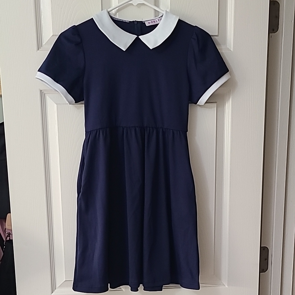 Classic Navy Blue Kids Dress